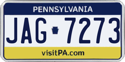 PA license plate JAG7273