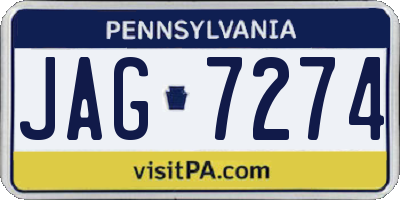 PA license plate JAG7274