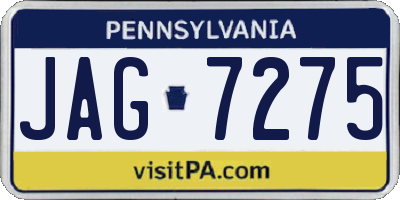 PA license plate JAG7275