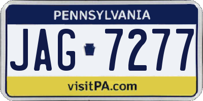 PA license plate JAG7277