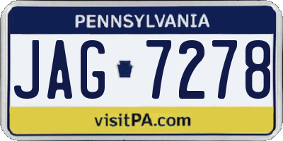 PA license plate JAG7278