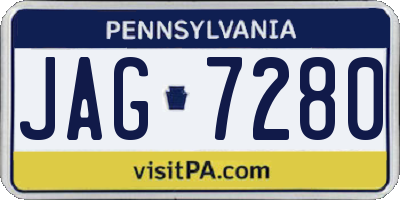 PA license plate JAG7280