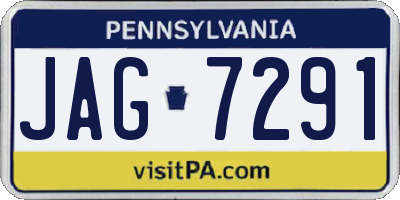 PA license plate JAG7291