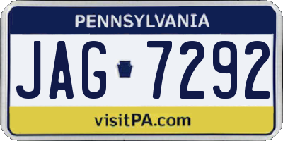 PA license plate JAG7292