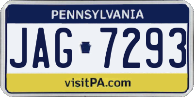 PA license plate JAG7293