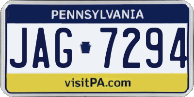 PA license plate JAG7294