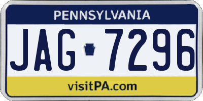 PA license plate JAG7296