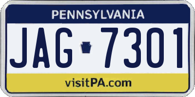 PA license plate JAG7301