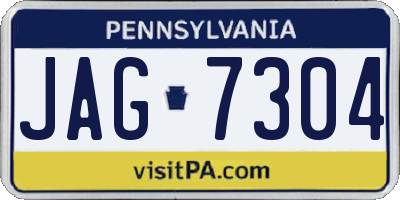 PA license plate JAG7304