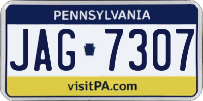 PA license plate JAG7307