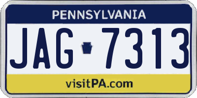 PA license plate JAG7313