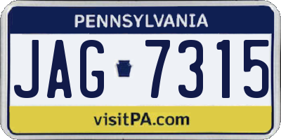 PA license plate JAG7315