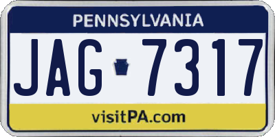 PA license plate JAG7317