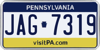 PA license plate JAG7319