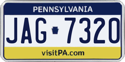 PA license plate JAG7320