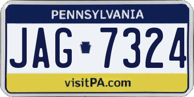 PA license plate JAG7324