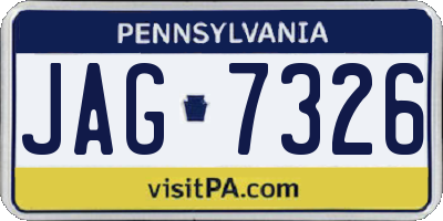 PA license plate JAG7326