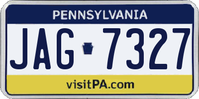 PA license plate JAG7327