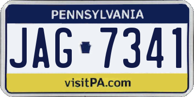 PA license plate JAG7341