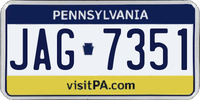 PA license plate JAG7351