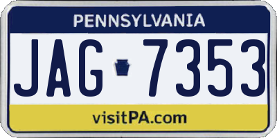 PA license plate JAG7353