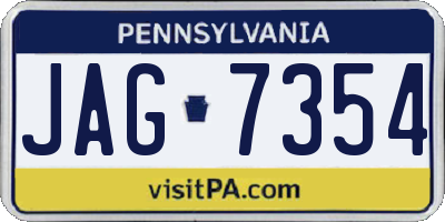 PA license plate JAG7354