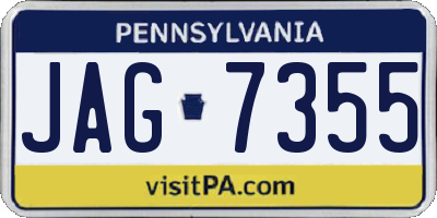 PA license plate JAG7355