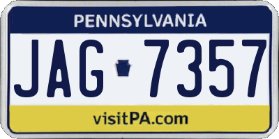 PA license plate JAG7357