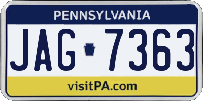 PA license plate JAG7363