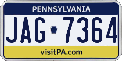 PA license plate JAG7364