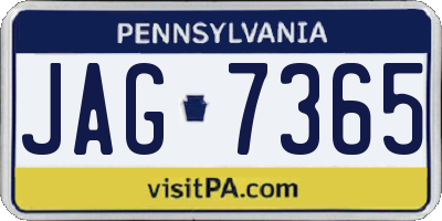 PA license plate JAG7365