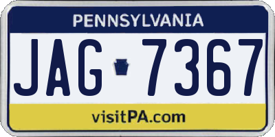 PA license plate JAG7367