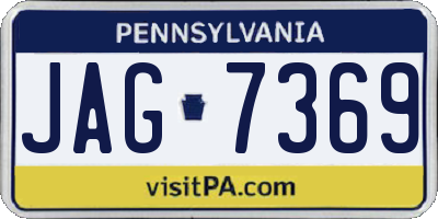 PA license plate JAG7369