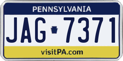 PA license plate JAG7371
