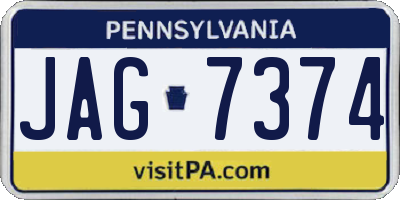 PA license plate JAG7374