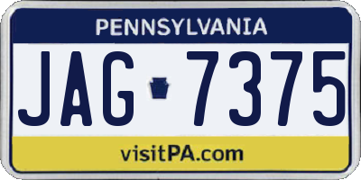 PA license plate JAG7375