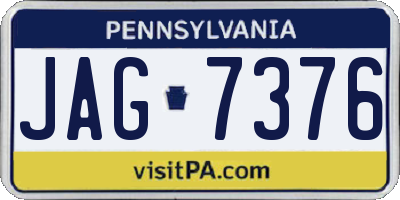 PA license plate JAG7376