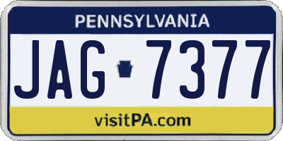 PA license plate JAG7377