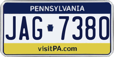 PA license plate JAG7380
