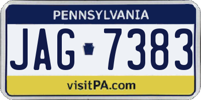 PA license plate JAG7383