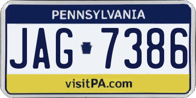 PA license plate JAG7386