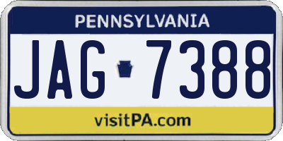 PA license plate JAG7388