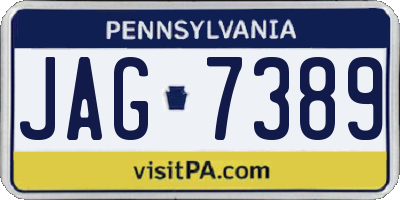 PA license plate JAG7389