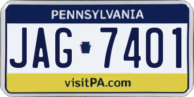 PA license plate JAG7401