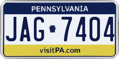 PA license plate JAG7404