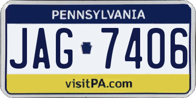 PA license plate JAG7406