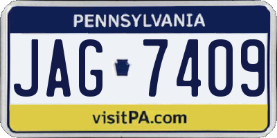 PA license plate JAG7409