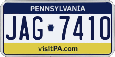 PA license plate JAG7410