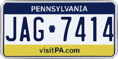 PA license plate JAG7414