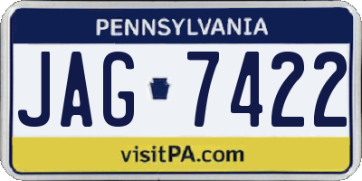 PA license plate JAG7422